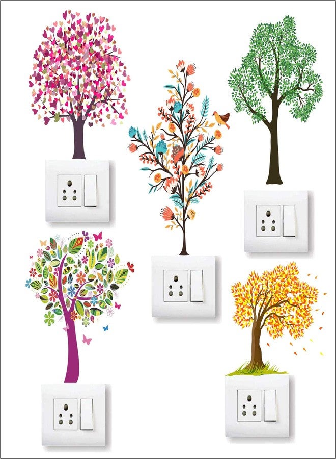 Wall Attraction جدار جداري من الفينيل بتصميم زهور تجريدية، (متعدد الألوان، قياسي) - Image 1